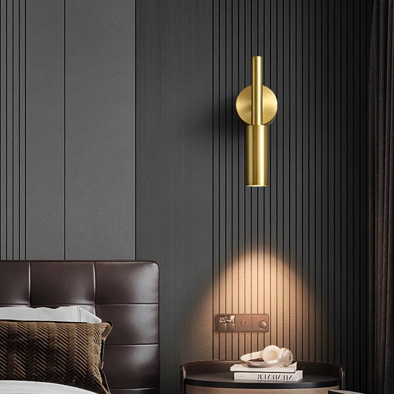 Luxury Home Decor Spot Wall Lamp Metal Body Plating Rotatable Sconce Light LED Hotel Bedroom Retro Design Reading Sconce Lustres