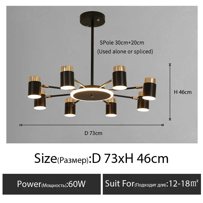 Nordic Chandelier Living Room Lustre Simple Modern Restaurant Bedroom Led Lamps Indoor Lighting Decoration Dining Table Light