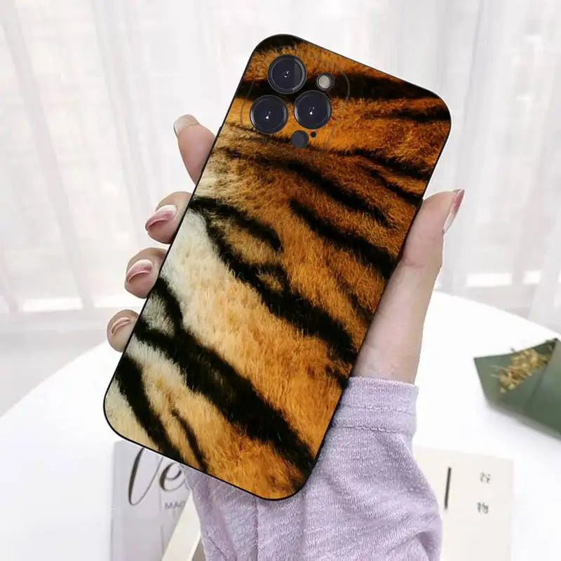 Fashion Tiger Leopard Print Phone Case Silicone Soft For iphone 14 13 12 11 Pro Mini XS MAX 8 7 6 Plus X 2020 XR Shell