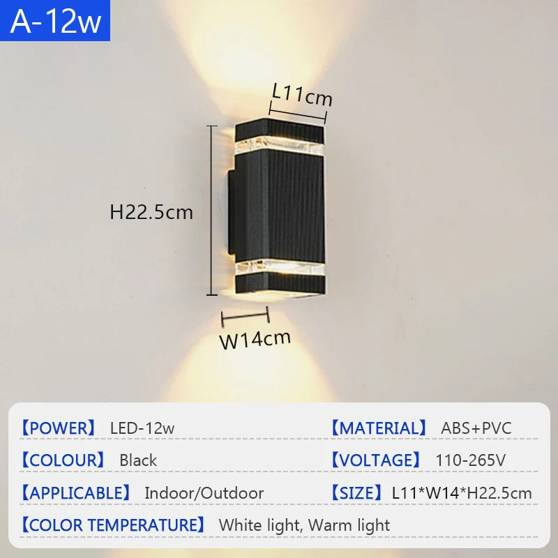 Modern LED Wall Lamp Outdoor Waterproof Courtyard Lamp Living Room Bedroom Porch Stairs Indoor and Outdoor Home Decoration Light