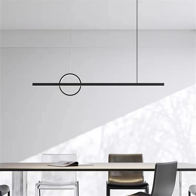 Nordic long chandelier Design lamps hanging minimalist restaurant geometric atmosphere bar minimalist house decoration lamps