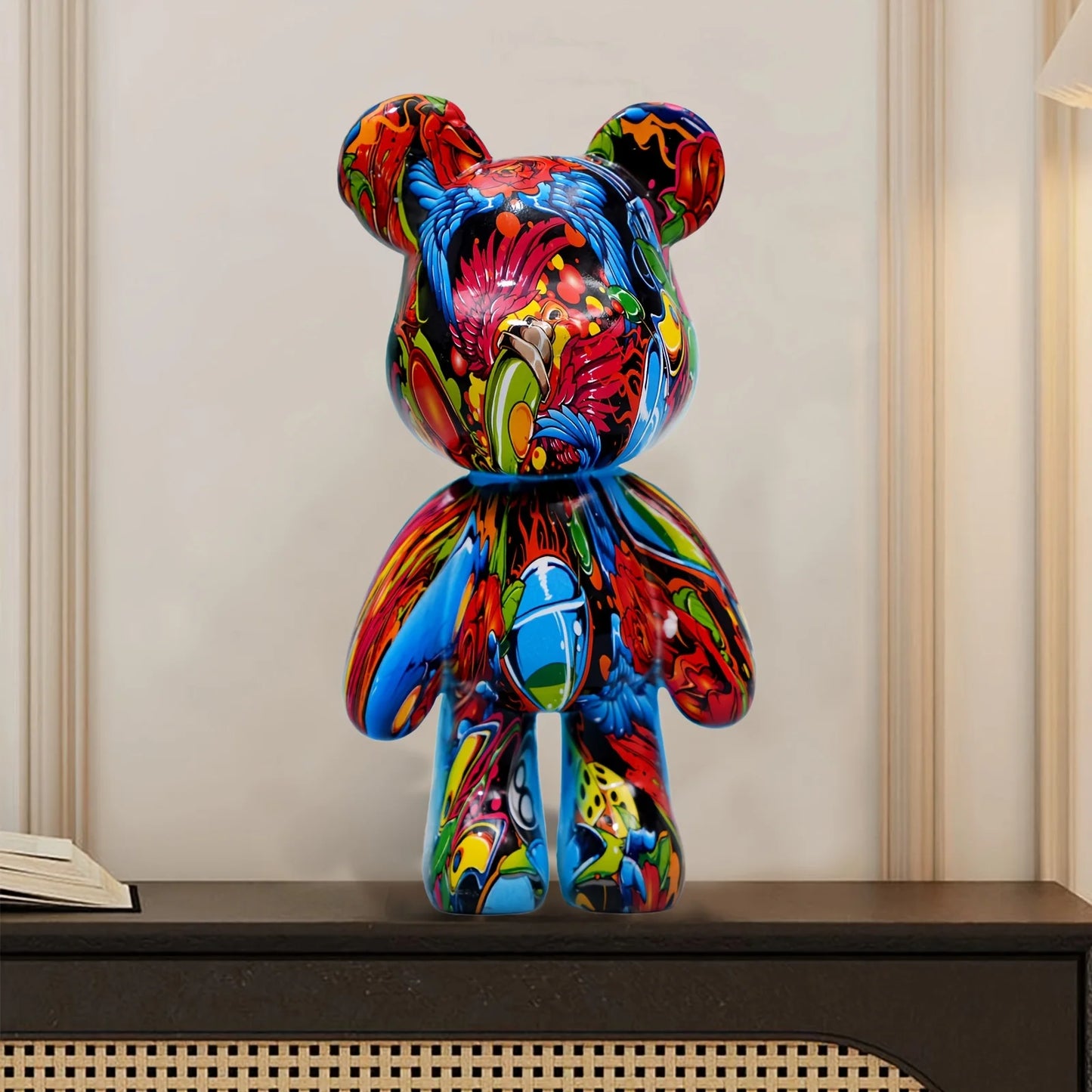 Resin Bear Statue Decor for Home, Art Figurine Animal Sculpture Ornament for Indoor，Room，Desktop