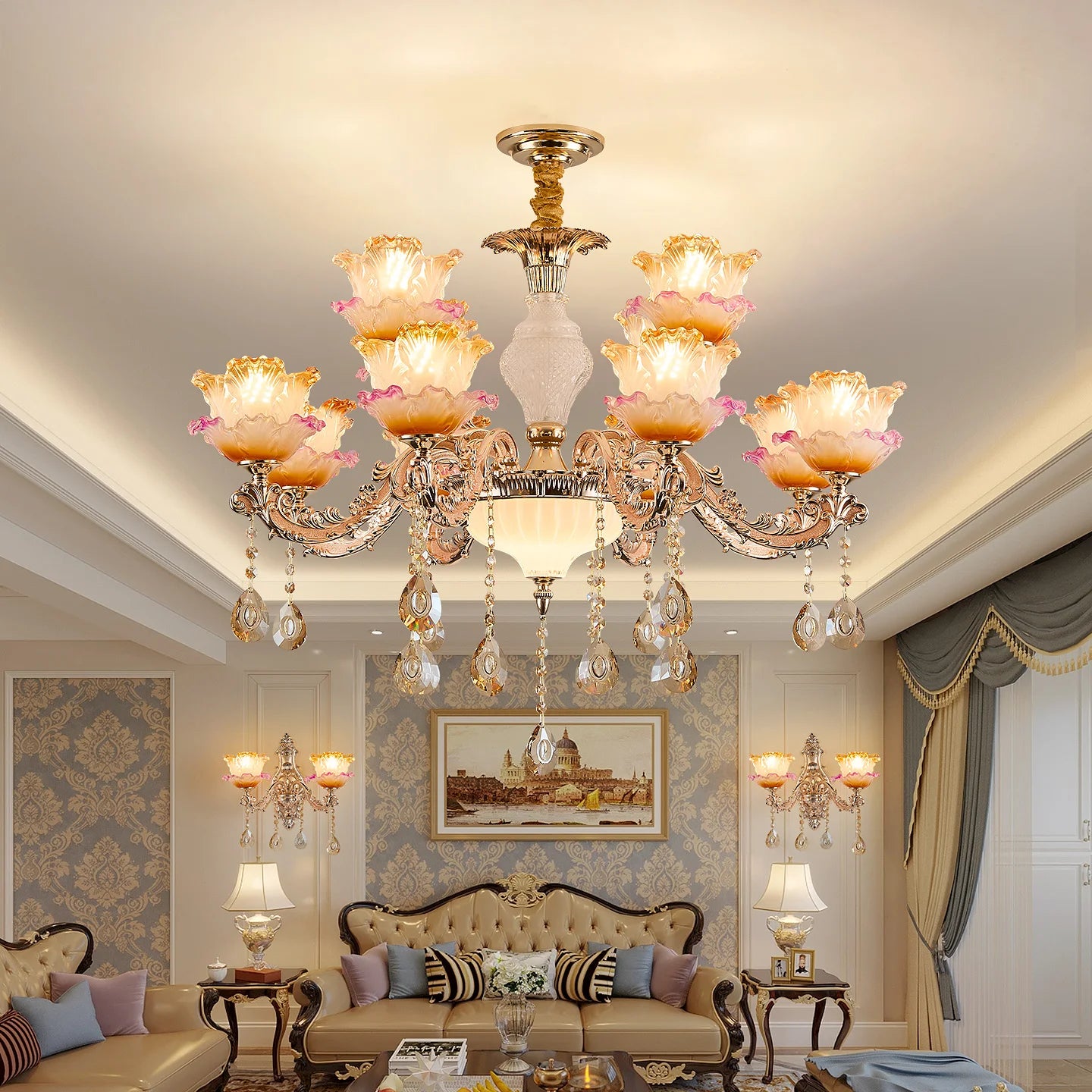 European Living Room Crystal Chandelier Luxurious Dining Room Bedroom Duplex Building Minimalist Modern Lobby Villa Hotel Lights