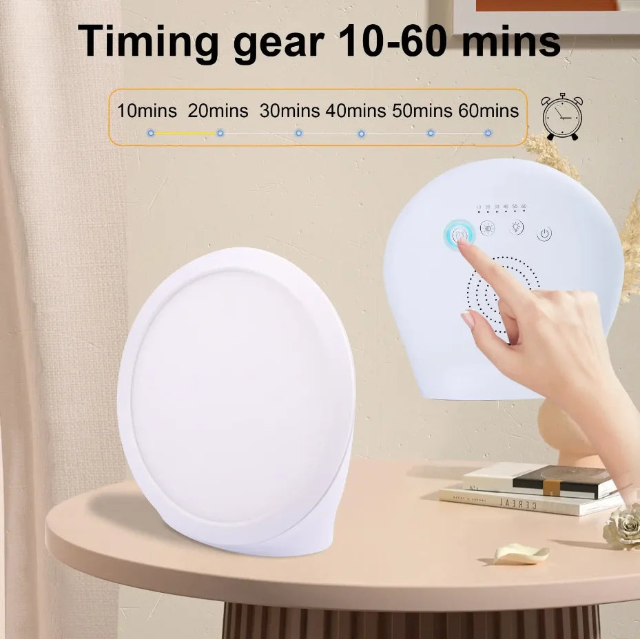 Daylight Lamp,10000 Lux Lamp, Portable Natural Sunlight Lamp with Memory Function,6 Timer Settings,Adjustable Brightness Level