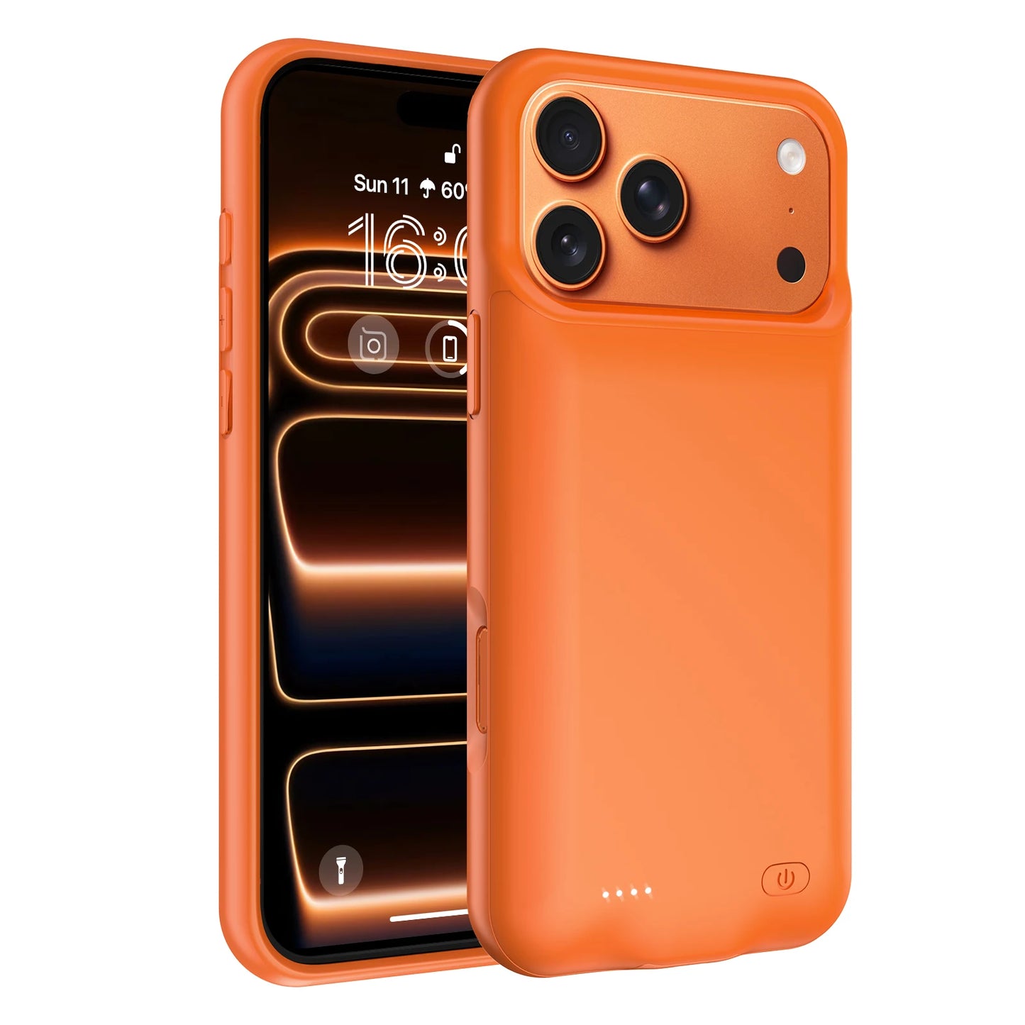 Orange Color Wireless Battery Charger Case for IPhone 17 Pro Max Magnetic Power Bank Battery Charging for IPhone 17 Pro Max