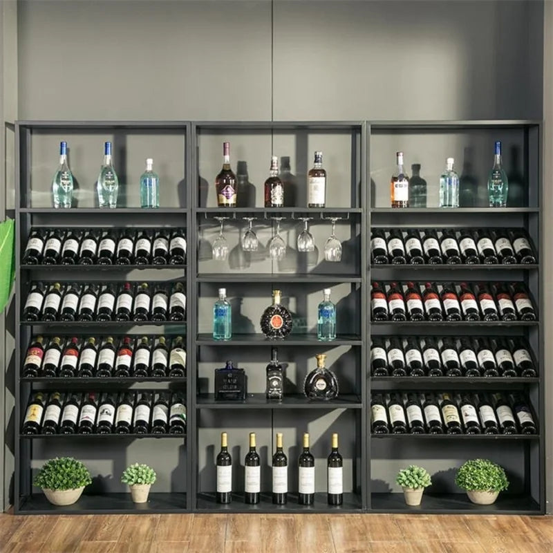 Wine Bottle Household Wine Rack Bar Floor Cabinet Storage Metal Shelf Black White Rack Stand For Wine Display