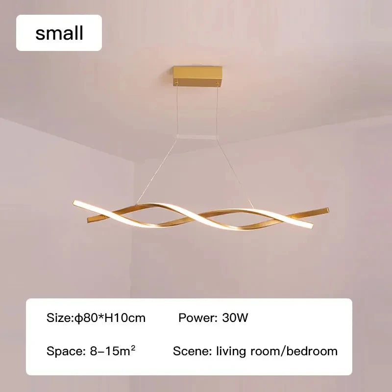 Nordic artistic home decor led chandelier Modern long strip pendant lamps Dining Living room Restaurant hanging indoor lighting