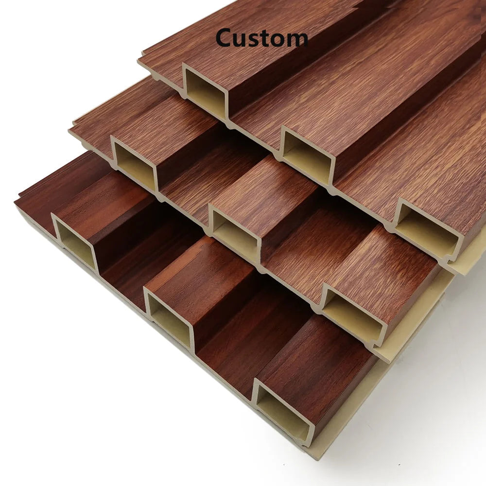 WPC Garden Wall Panel Outdoor Decorative 8mm Waterproof & UV Resistant, Wood Grain Texture for Fence/Patio DIY