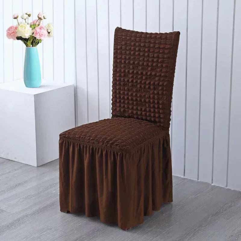 Puff Wedding Chair Cover Banquet Luxury Cover for Chairs Spandex Stretch Backrest Chair Case Protect Wholesale Free Shipping