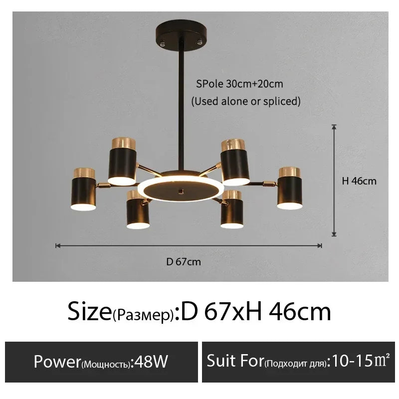 Nordic Chandelier Living Room Lustre Simple Modern Restaurant Bedroom Led Lamps Indoor Lighting Decoration Dining Table Light