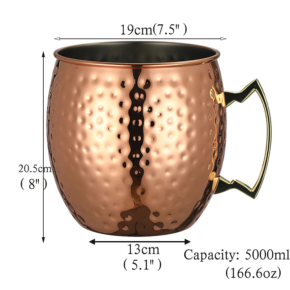 Extra Large 5L Hammered Moscow Mule Mug Mega Mug Moscow Mule Ice Bucket Mug