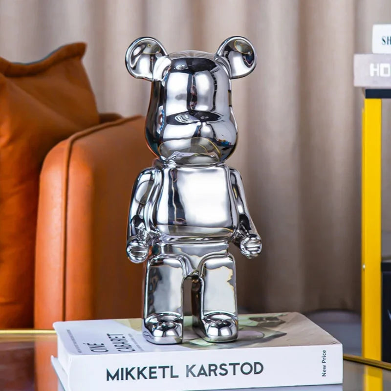 Delicate Bears Figurines Luxury Ceramics Violent Bear Statue Kawaii Cartoon Bear Sculptures Desk Decoration Home Accessories