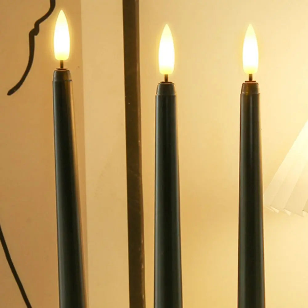 Simulation Led Candles with Flickering Flame Battery Operated Candlesticks Creative 3D Wick Flameless Taper Candles Restaurant