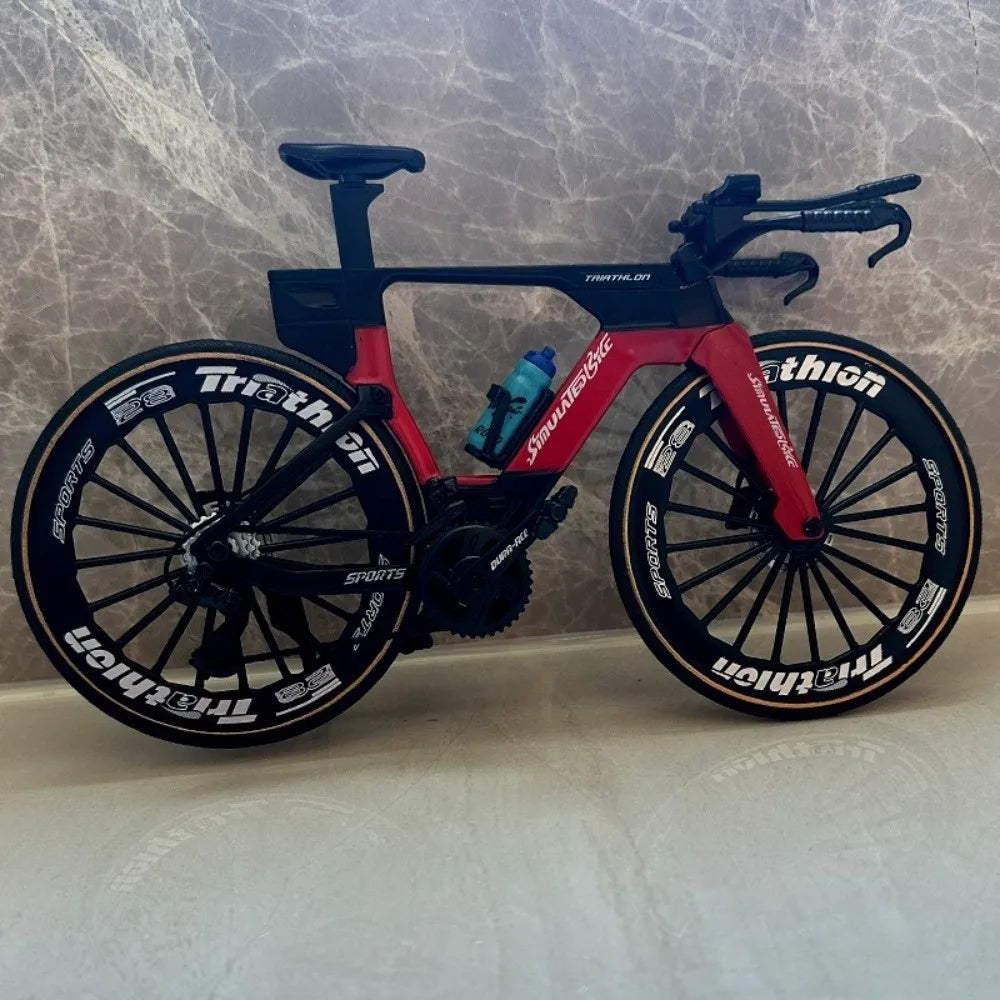 New Simulated Road Bike Model Red Blue Green 1:8 Collectible Bike Toy Colorful with Water Bottle Alloy Road Bike Ideal Gift
