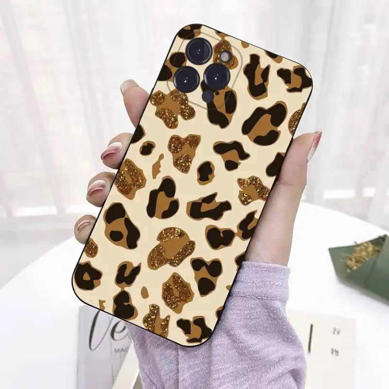 Fashion Tiger Leopard Print Phone Case Silicone Soft For iphone 14 13 12 11 Pro Mini XS MAX 8 7 6 Plus X 2020 XR Shell