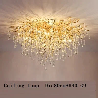Modern Luxury Chandeliers Lighting Gold Hanging Lamp Glass Idoor Home Decor Pendant Lamp for Living Room Dining Table Bedroom G9
