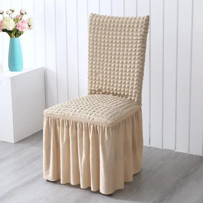 Puff Wedding Chair Cover Banquet Luxury Cover for Chairs Spandex Stretch Backrest Chair Case Protect Wholesale Free Shipping