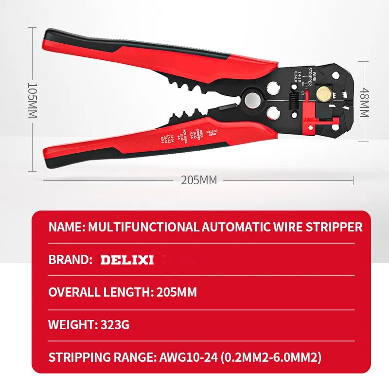Professional Electrician Wire Tool Cable Wire Stripper Cutter Crimper Automatic Multifunctional Crimping Stripping Plier Tools