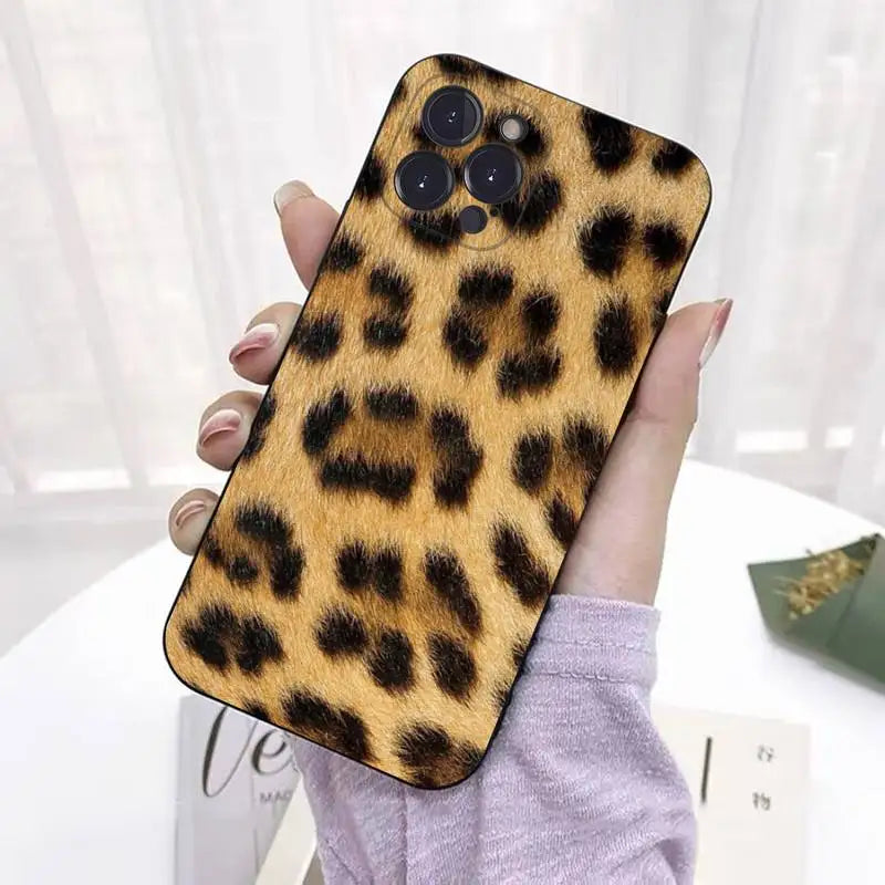 Fashion Tiger Leopard Print Phone Case Silicone Soft For iphone 14 13 12 11 Pro Mini XS MAX 8 7 6 Plus X 2020 XR Shell