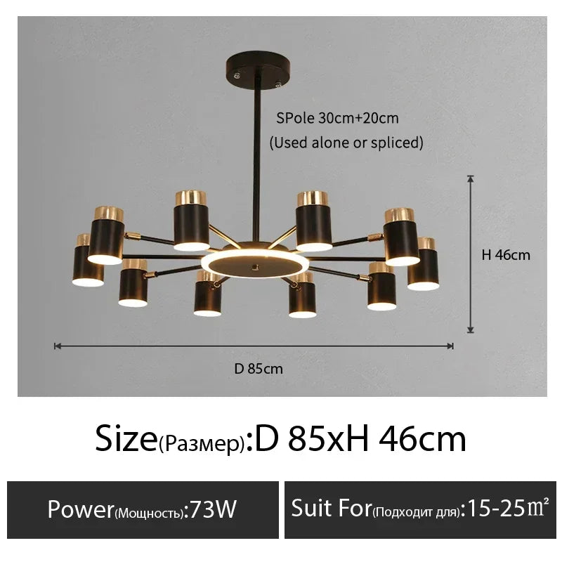 Nordic Chandelier Living Room Lustre Simple Modern Restaurant Bedroom Led Lamps Indoor Lighting Decoration Dining Table Light