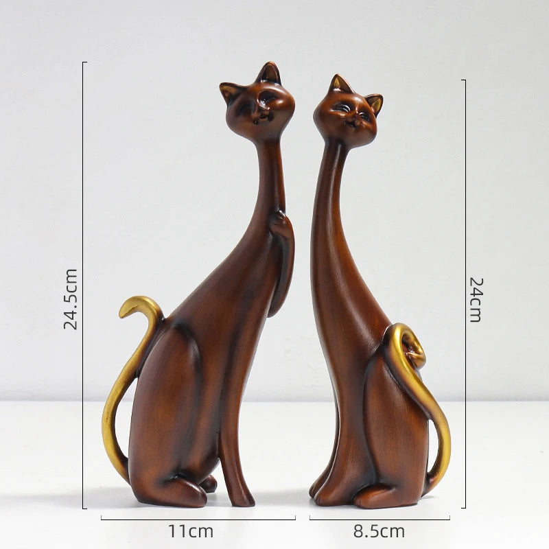 Home Decor Nordic Graffiti Art Oil Painting Cat Decoration Resin Abstract Ornament Figurines Bedroom Desktop Porch Cat Sculpture