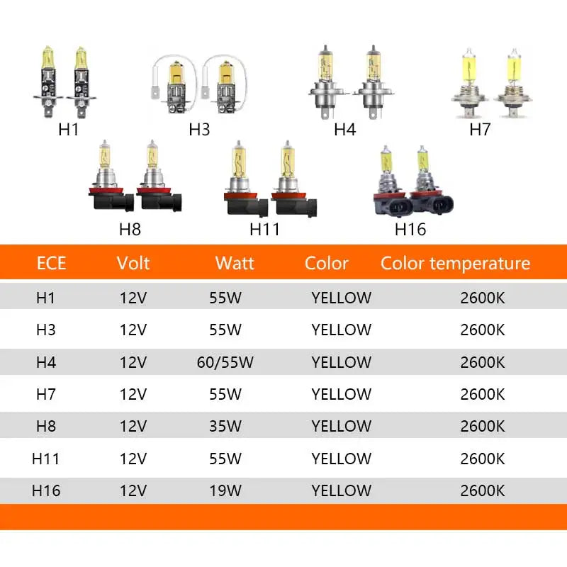 OSRAM Fog Breaker 2600K H1 H3 H4 H7 H8 H11 H16 9005 9006 12V Bulbs 200% Yellow Light 60% More Bright Car Halogen Lamps OEM 2pcs