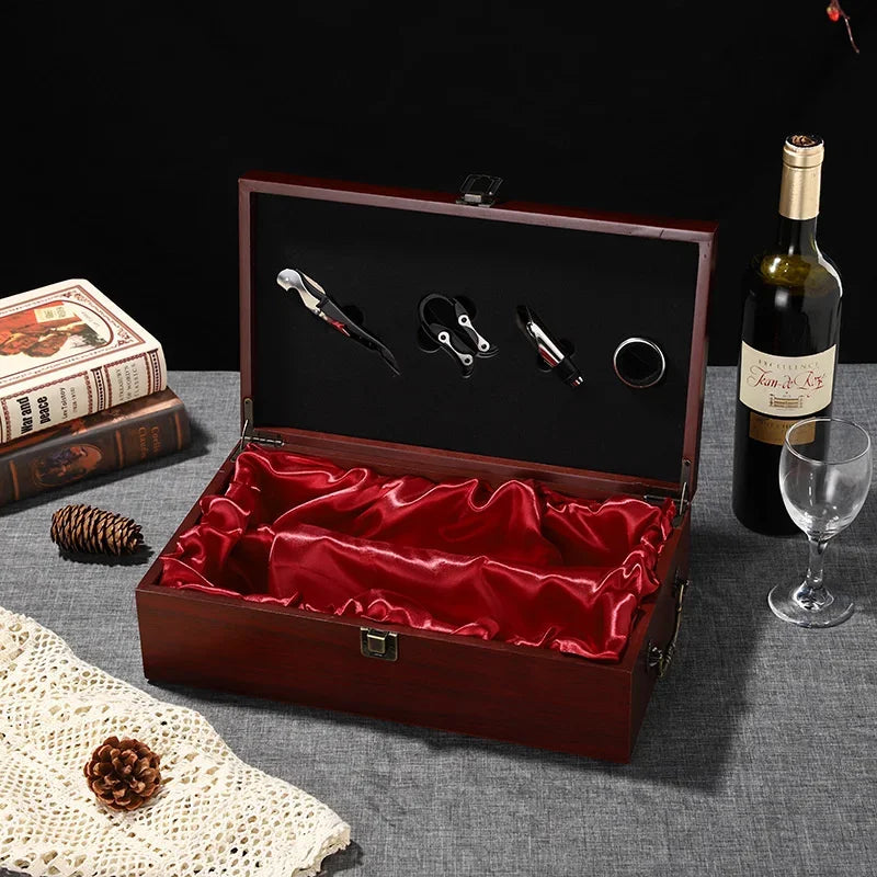High-End Red Wine Storage Box, Double Wooden Wine Case, Dustproof Business Gift Box, Home Bottle Collection, Elegant Storage