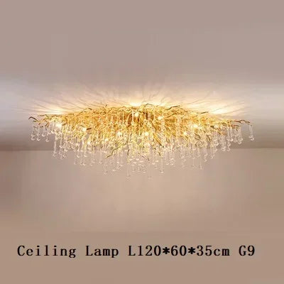 Modern Luxury Chandeliers Lighting Gold Hanging Lamp Glass Idoor Home Decor Pendant Lamp for Living Room Dining Table Bedroom G9