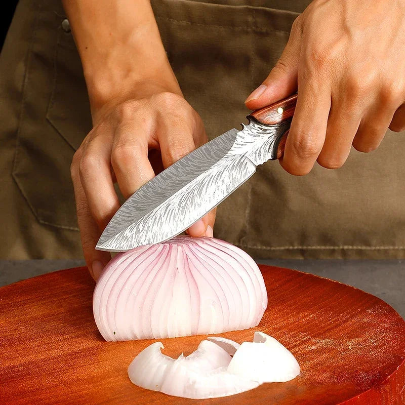 Utility Knife Butcher Boning Barbecue Knife Slicing Meat Fruit Fish Filleting Knife Chef Cooking Wooden Handle Kitchen Knives