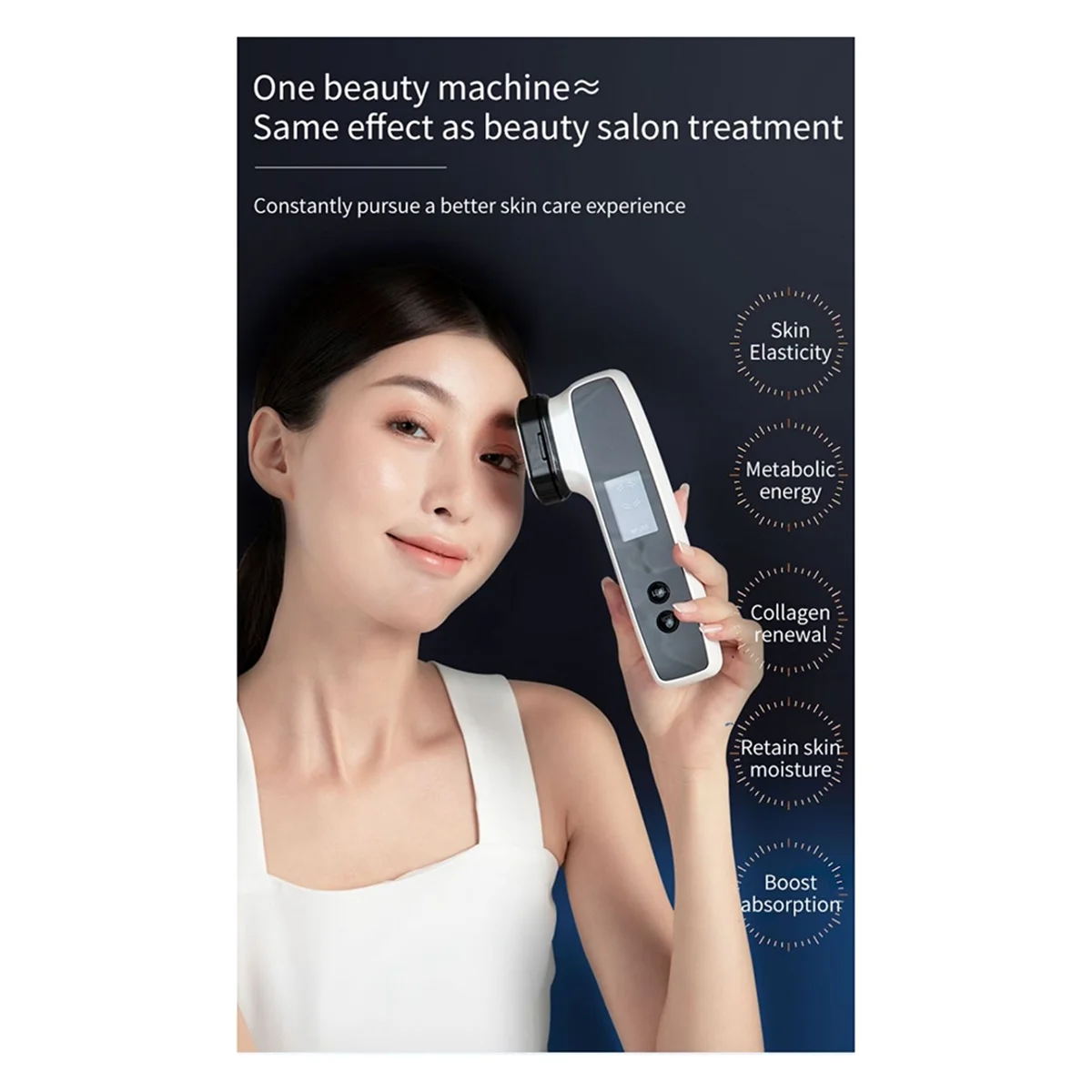 RF&EMS Electric Face Massager LED Photon Therapy Skin Lifting Tightening Rejuvenation Anti Aging Wrinkle Removal US Plug