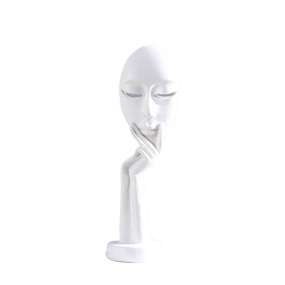 Exquisite Decoration Sculpture Resin Simple Creative Face Art Statue Art Statue Carving Figurine Gold Ornaments
