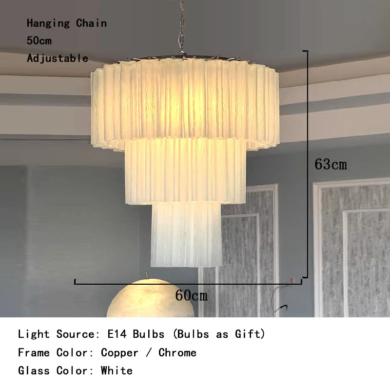 Modern living room chandelier with long glass pendant for bar ceiling decoration, adjustable pendant chain, home decoration