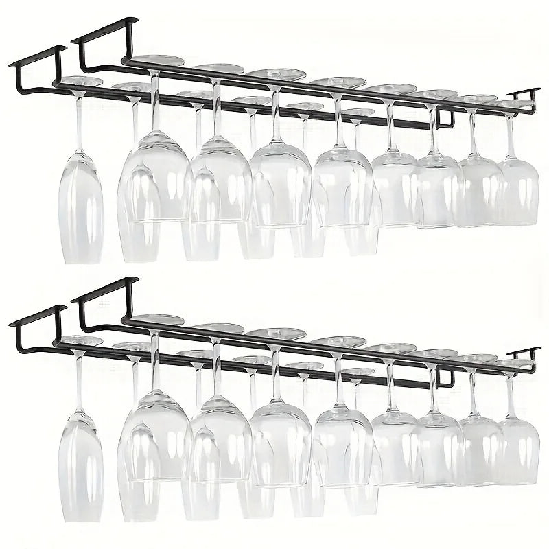 Wine Glass Rack, Under Cabinet Wine Glass Holder, Stemware Rack, Hanging Stemware Holder
