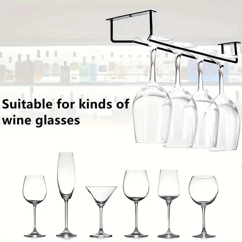 Wine Glass Rack, Under Cabinet Wine Glass Holder, Stemware Rack, Hanging Stemware Holder