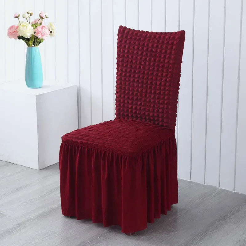 Puff Wedding Chair Cover Banquet Luxury Cover for Chairs Spandex Stretch Backrest Chair Case Protect Wholesale Free Shipping