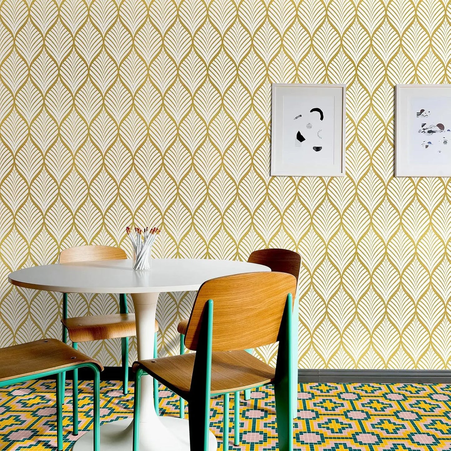 PVC Gold Wallpaper Modern Bohemian Style Vinyl Contact Paper Sheet Self Adhesive Cabinet Home Decoration Removable Vinyl Film