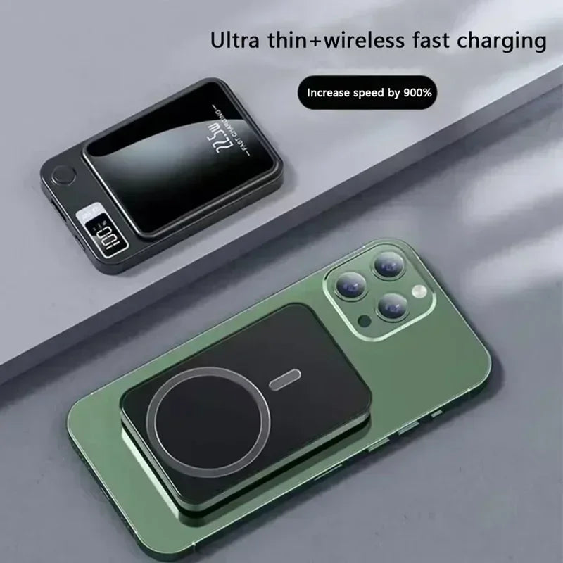 Power Bank 50000mAh Portable Magnetic Fast Wireless Charger for Iphone 12 13 14 Pro Max Macsafe External Auxiliary Battery Pack