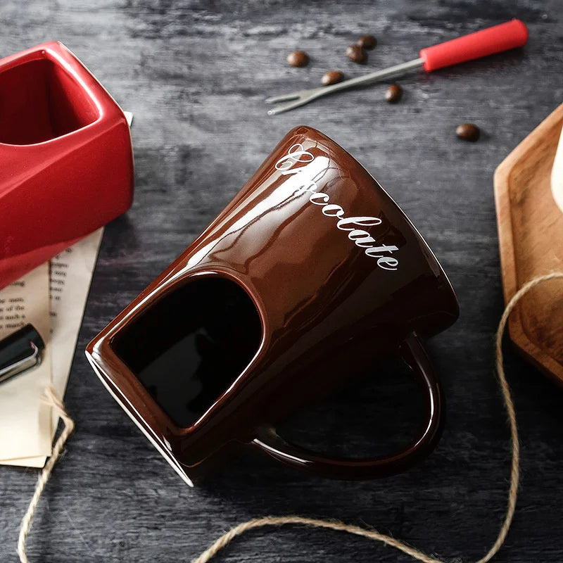 Mugs Coffee Cups Double-Layer Heat-Resistant Ceramic Cup – Anti-Scald Design, Ideal For Coffee & Beverages Butter Melter Cup