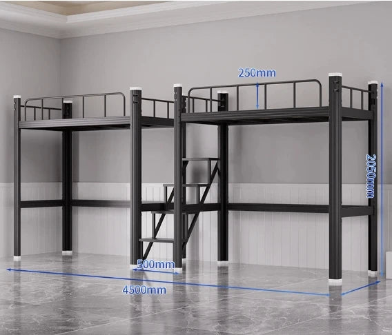 Upper Bed Lower Table Combined Bed College Dormitory Elevated Bed Small Apartment Household Wrought Iron Bed Apartment Bed