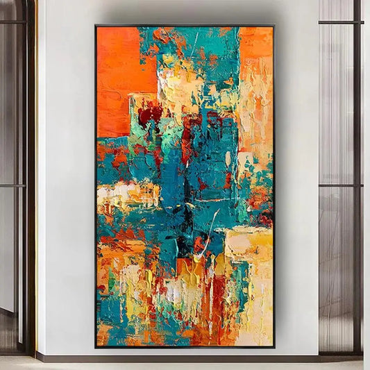 Newest Modern Colorful Textured Abstract Wall Painting  HandPainted Canvas Oil Picture for Living Room Home Decor Mural  Poster