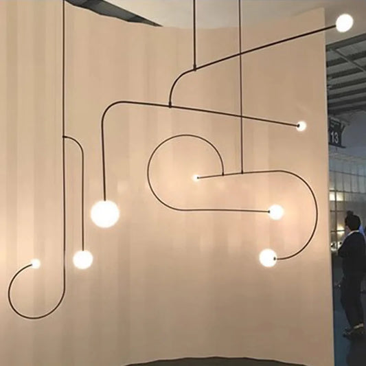 Mobile Chandelier Designer Line Chandelier For Living Room Bedroom Restaurant Shop Decor Minimalist Kitchen Island Hanging Lamp