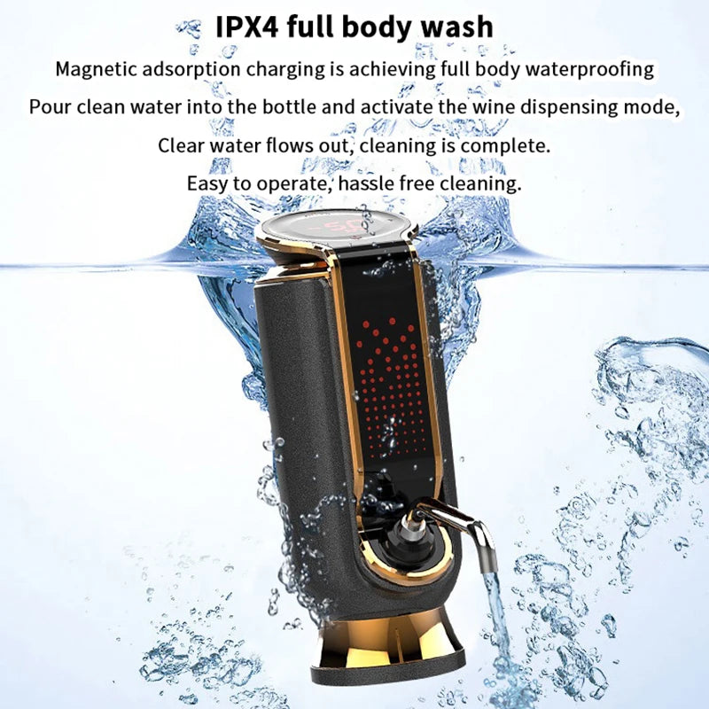 High-End Electric Wine Aerator With Decanter, Dispenser & Vacuum Pump, Touch Screen LED Display; Wine Conservation System.