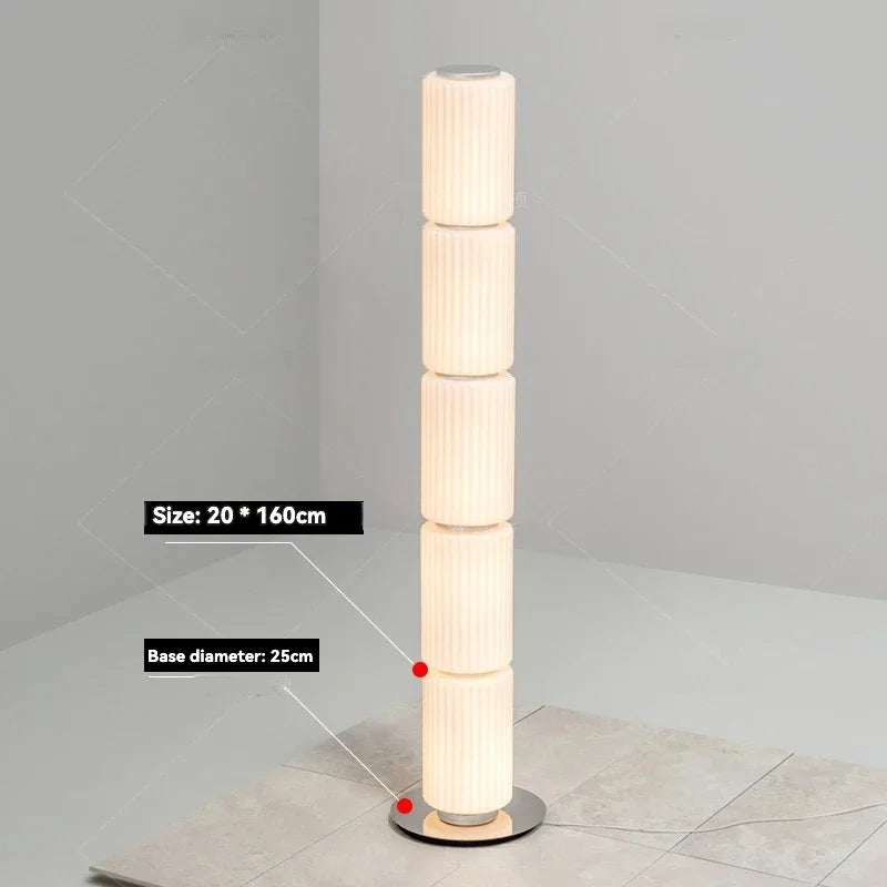 Italian Designer Luster Modern LED Floor Lights For Living Room Bedroom Bedside Table Lamp Home Decor Glass Cylinder Floor Lamps