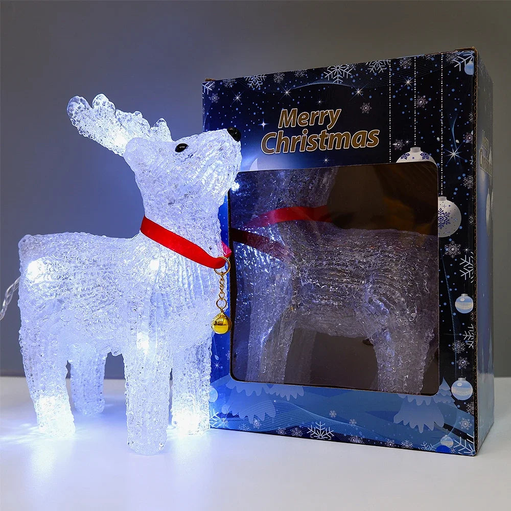 Santa Snowmen Xmas Elk Ornament Light Christmas Day Decoration Holiday Lighting Presents Kids New Year Gift Led Light Christmas
