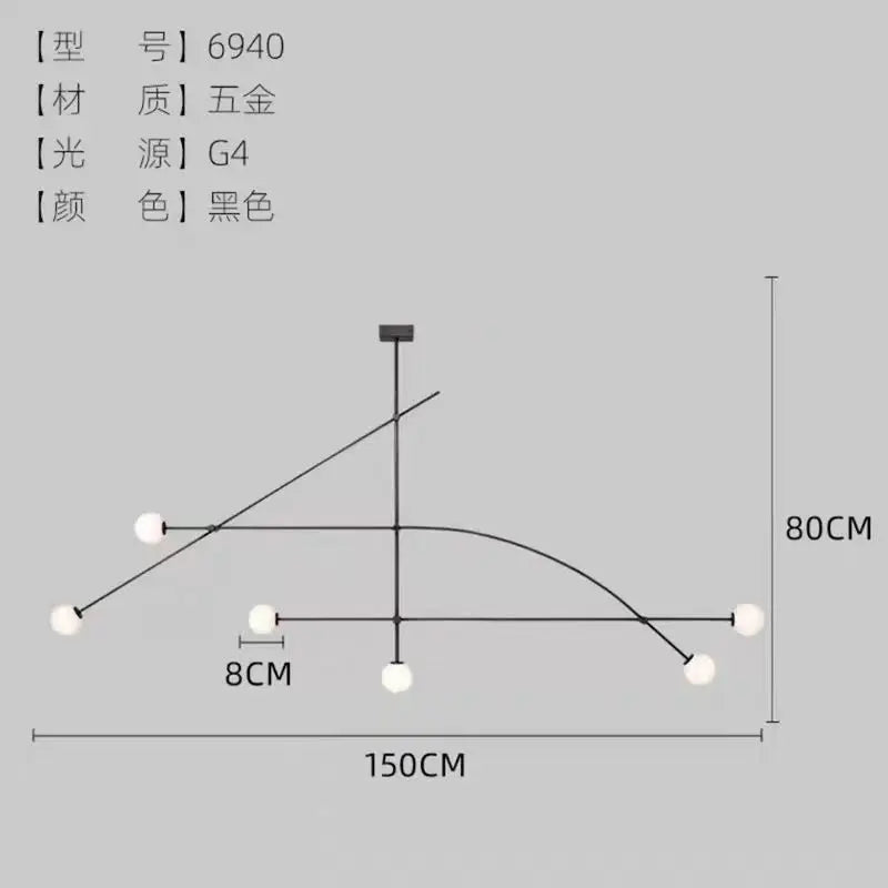 Mobile Chandelier Designer Line Chandelier For Living Room Bedroom Restaurant Shop Decor Minimalist Kitchen Island Hanging Lamp