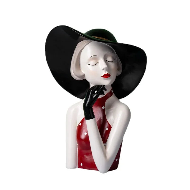 Light Luxury Girl High-Level Sense Ornaments, Living Room Decor, TV Cabinet Desktop, Statue, Shop Window Decor, Crafts, Gift