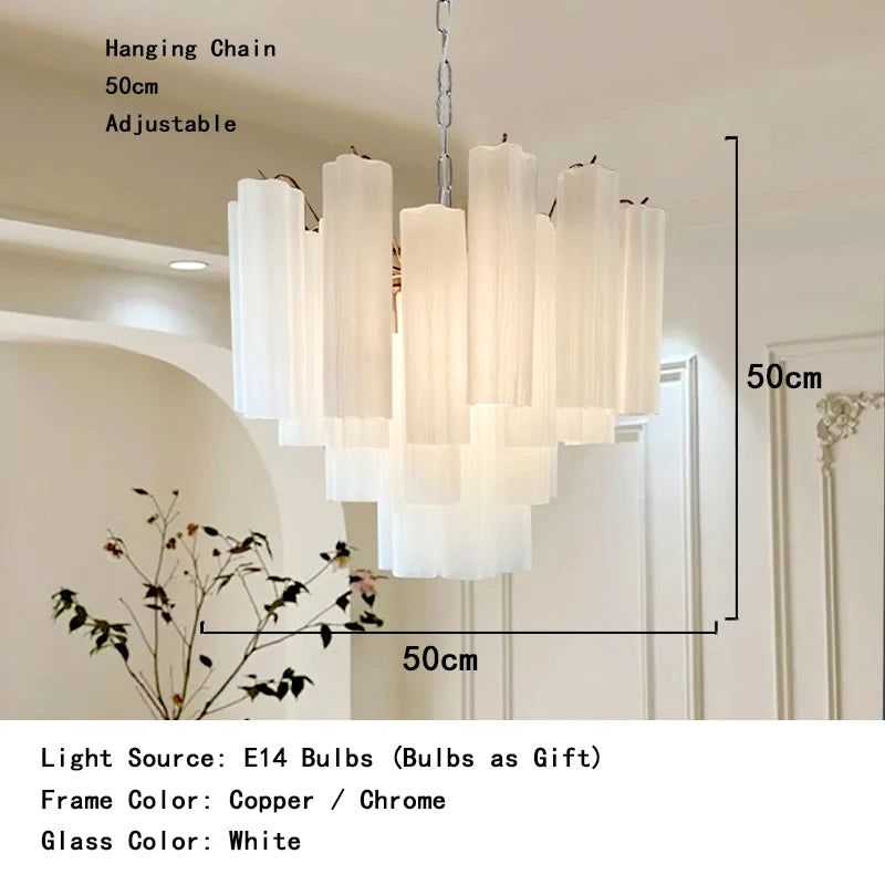 Modern living room chandelier with long glass pendant for bar ceiling decoration, adjustable pendant chain, home decoration