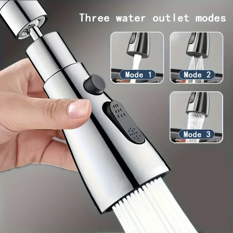 Faucet Extender Metal Alloy 360 Rotation Sprayer Kitchen Taps Three Modes Head Water Saver Anti-Splash Tap Booster Shower Faucet