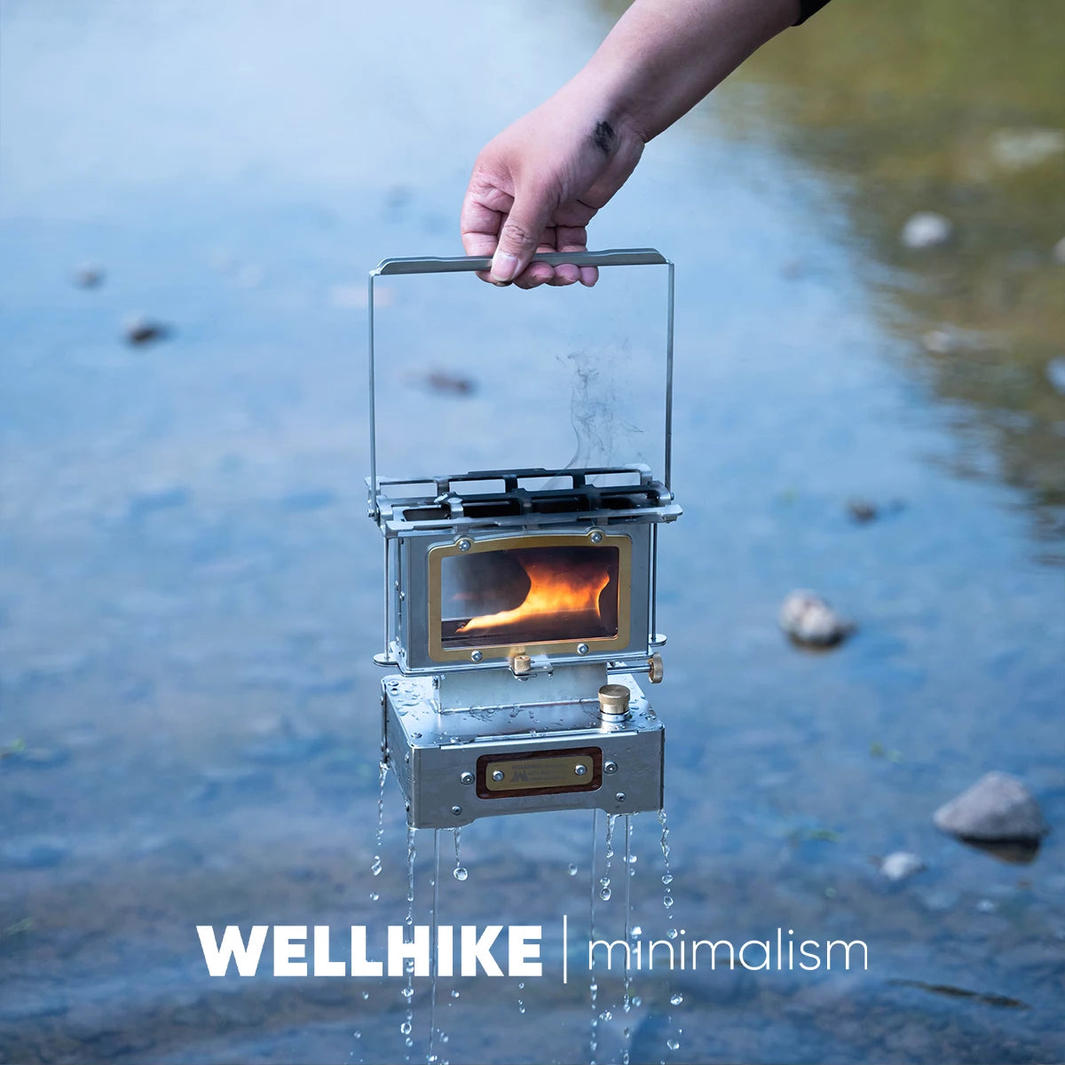 WELLHIKE Camping Burnt Star Watching Fireplace High Translucent Glass Retro Cooking Tea Small Fireplace Heating Kerosene Lamps