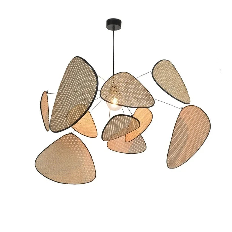French Design Hand Made Screen Rattan Chandelier for DiningLiving Room Suspension Home Decor Lamp Indoor Lighting Factory Outlet